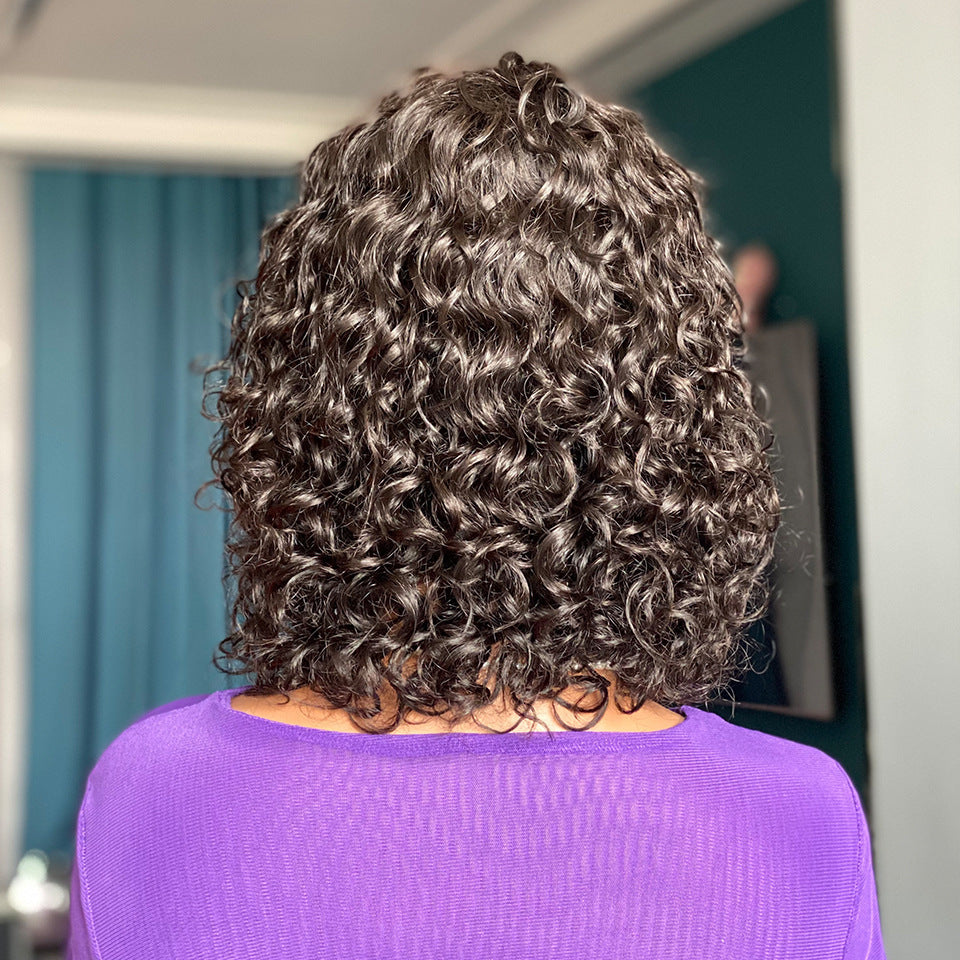 Deep Curly Fringe Human Hair Wigs With Bangs Deep Curly Fringe Human Hair Wigs With Bangs
